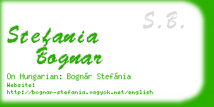 stefania bognar business card